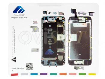 Pizarra magnética con esquema de orientación de tornillos para iPhone 6S de 4.7 pulgadas