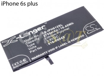 batería cameron sino cs-iph612sl para iPhone 6s plus - 2750mah / 3.8v / 10.4wh / li-polymer