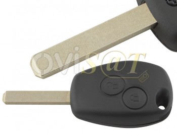 Producto Genérico - Carcasa de la llave con espadin plano para telemando de dos botones para Renault Clio 3