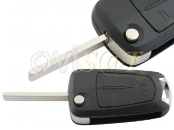Producto Genérico - Carcasa llave plegable de 3 botones para Opel Astra H, Astra G y Zafira B