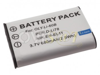Batería, Li-ion, 3,7 Voltios, 680mAh, 2,5Wh.
