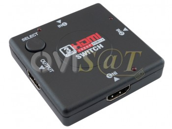 Intercambiador / switch negro HDMI de 3 puertos 1080p